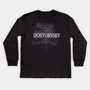 "Dostoevsky" Typographic Design Kids Long Sleeve T-Shirt